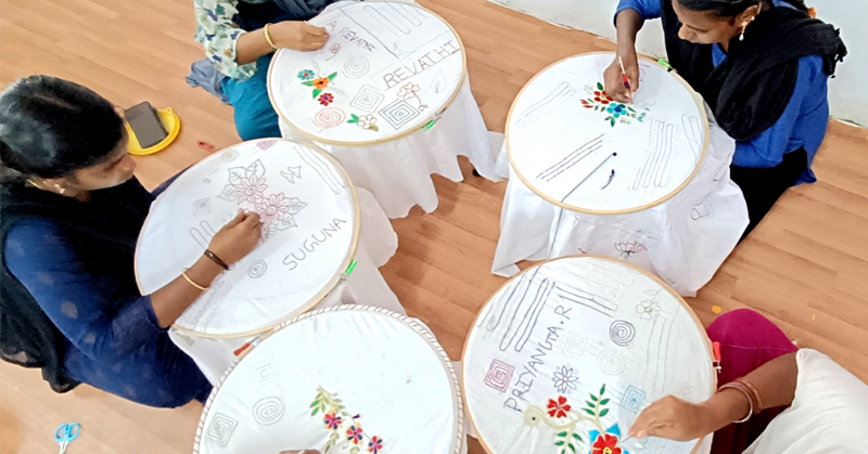 Participants learning practical vocational skills